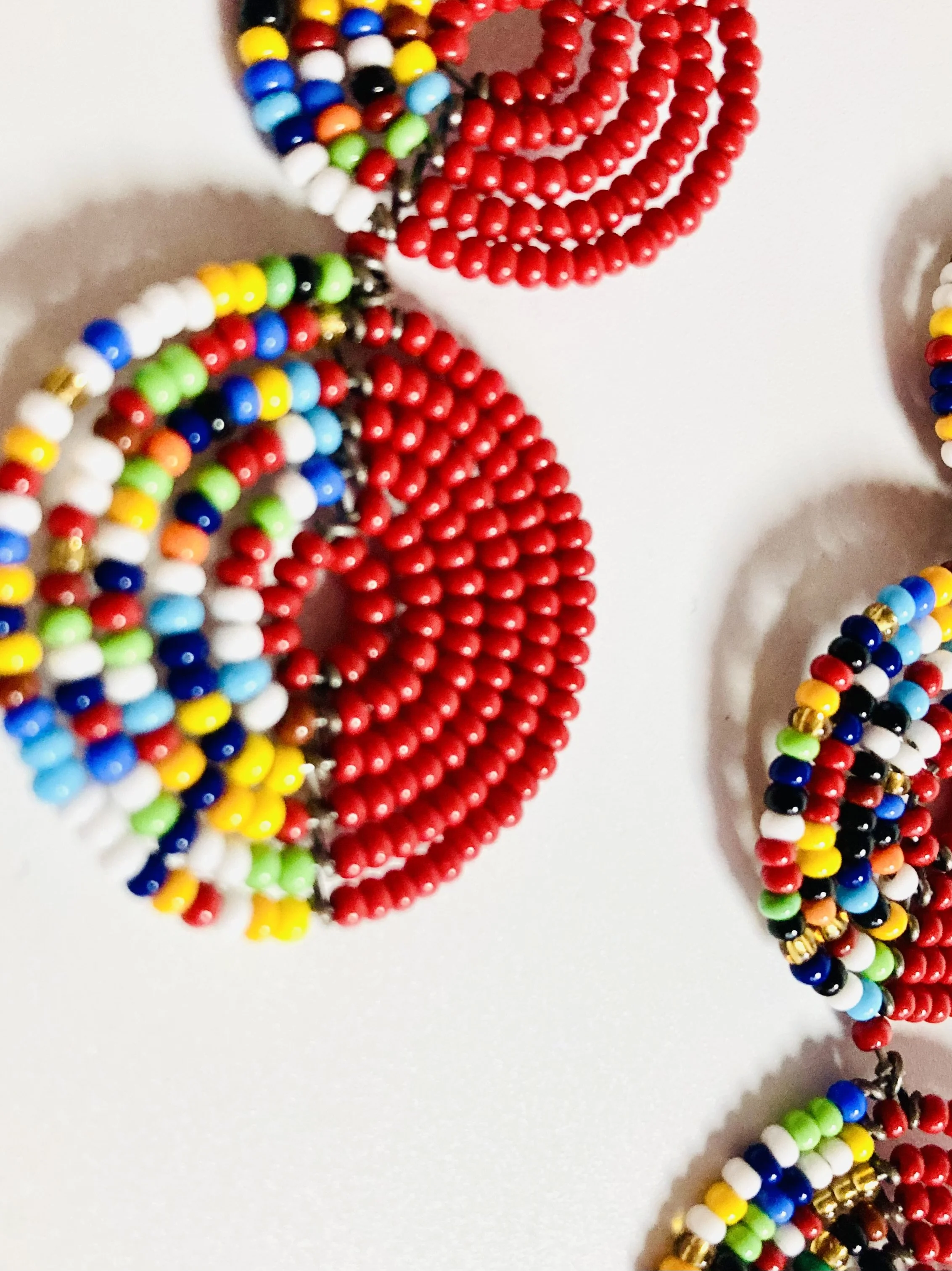 3 disc beaded African earrings 1.2 - Style Me African