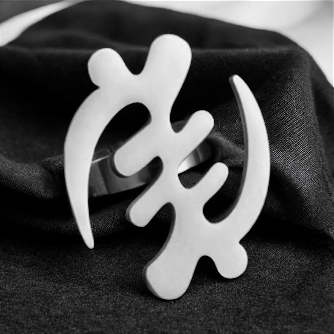 Unisex Silver Gye Nyame Adinkra Ring 1.2 - Style Me African.jpeg
