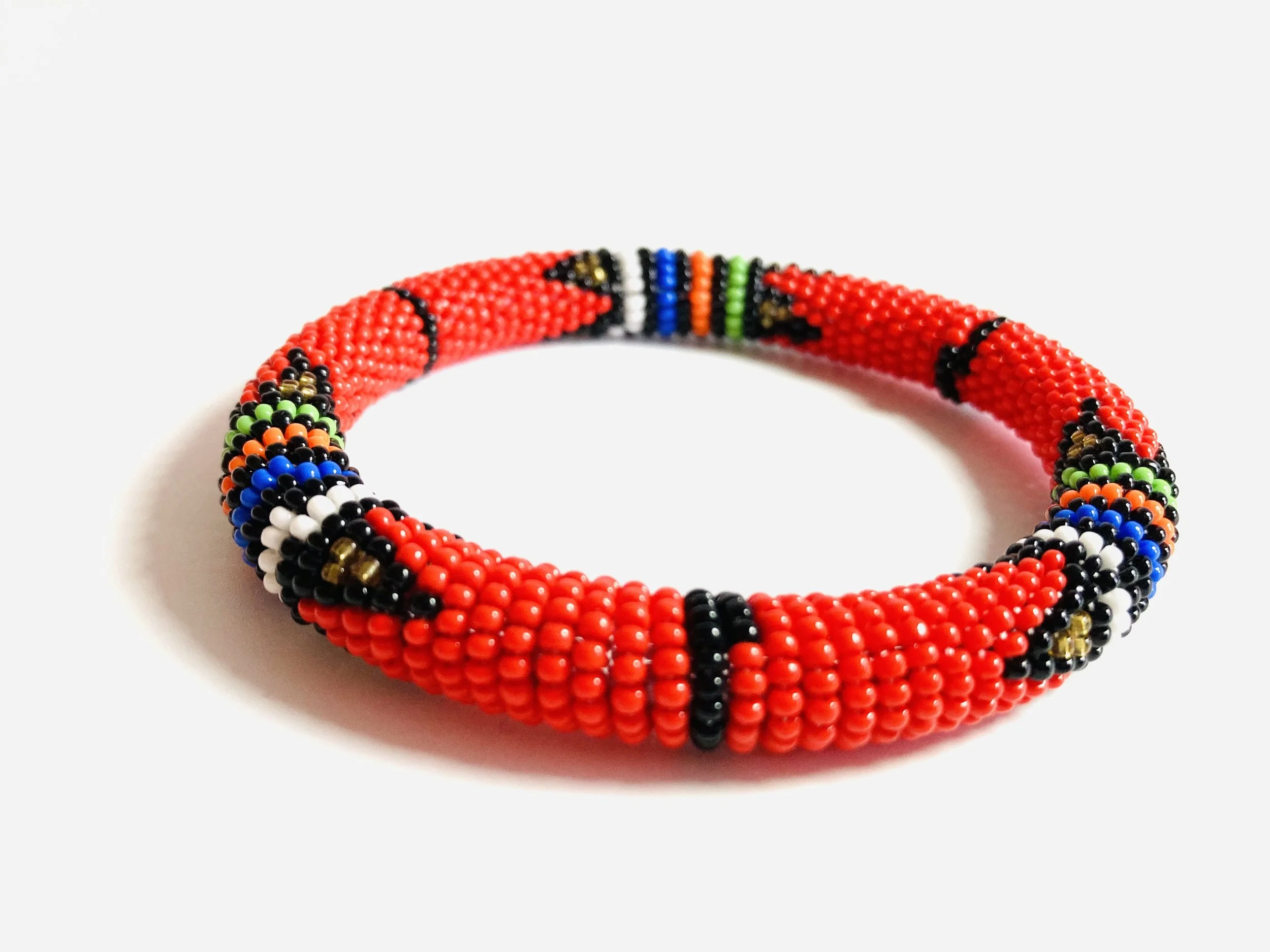 Red maasai beaded bangle 1.2 Style Me African