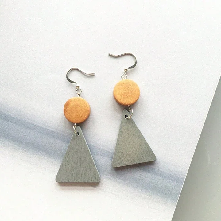 Grey wooden earrings 1.1 - Style Me African