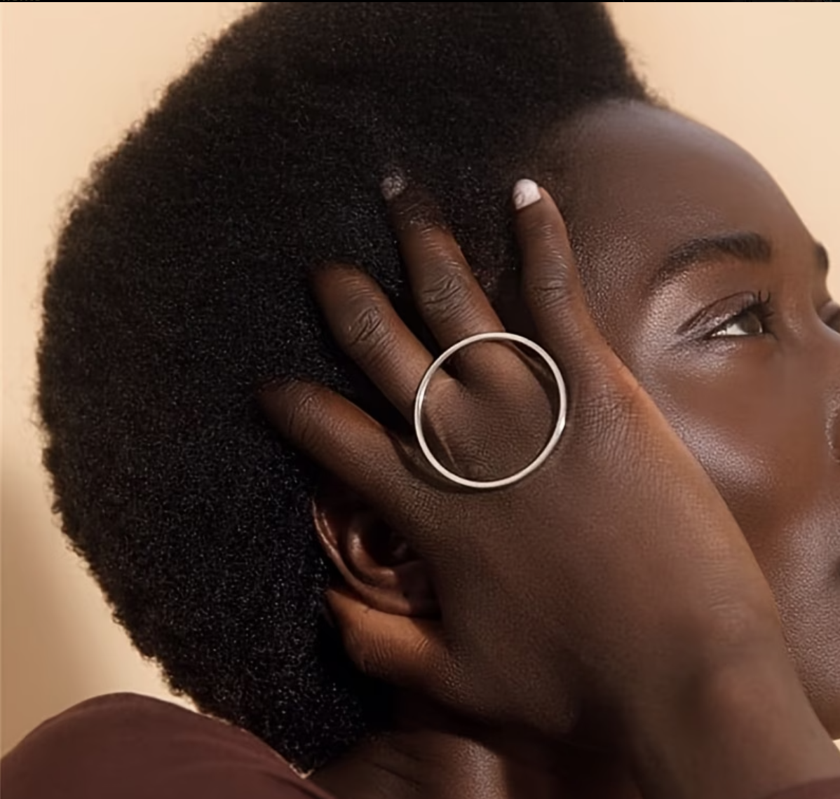 Silver oversize circle ring