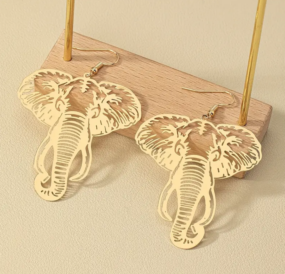 Gold Safari Elephant Earrings 1.2 - Style Me African.png