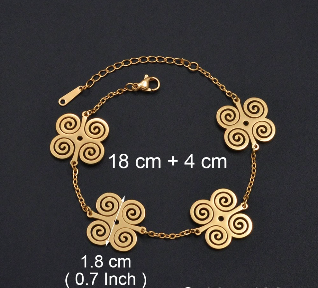 Gold Dwennimmen Adinkra bracelet 1.3 - Style Me African.png
