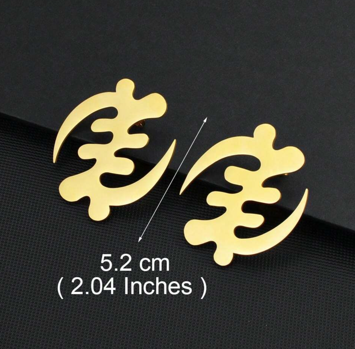 Women’s Gold Gye Nyame Adinkra earrings 1.2 - Style Me African.png