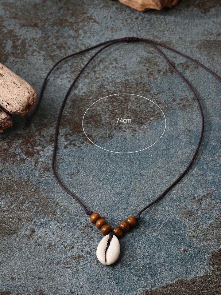 Mens cowrie pendant Necklace