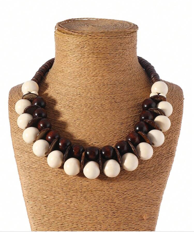 Chunky White bead statement Necklace 1.2 - Style Me African