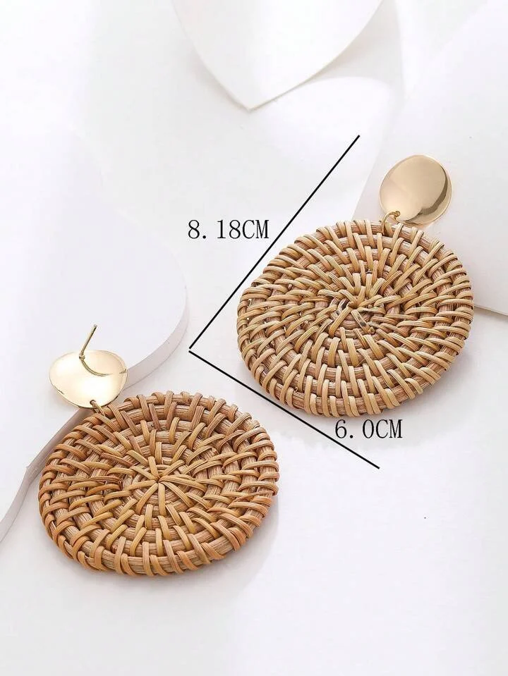 Wooden rattan earrings 1.4 - Style Me African