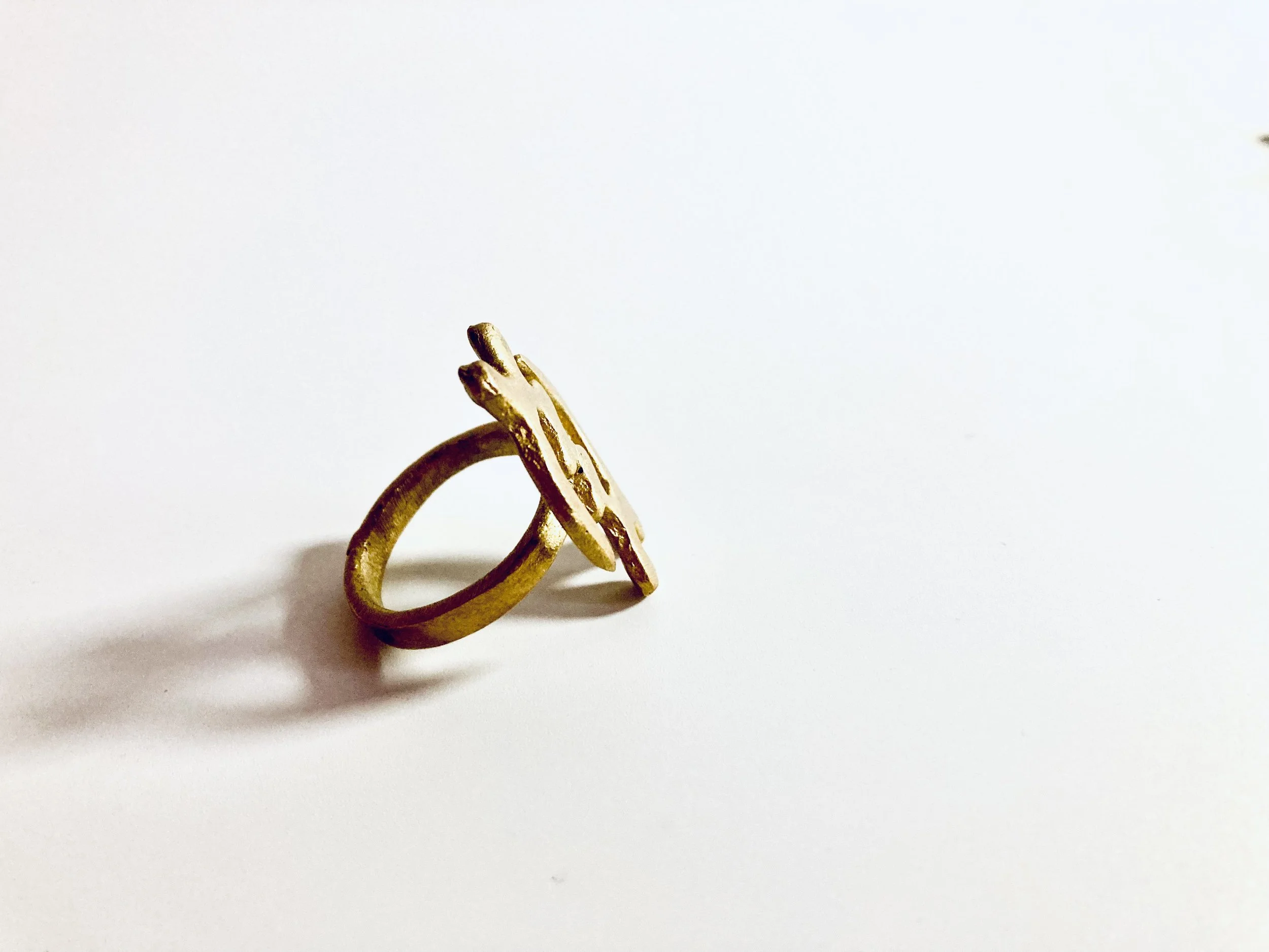 Gye Nyame brass Adinkra ring 1.2 - Style Me African