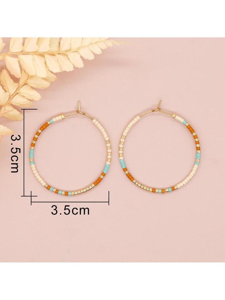 Beaded hoop earrings 1.3 - Style Me African