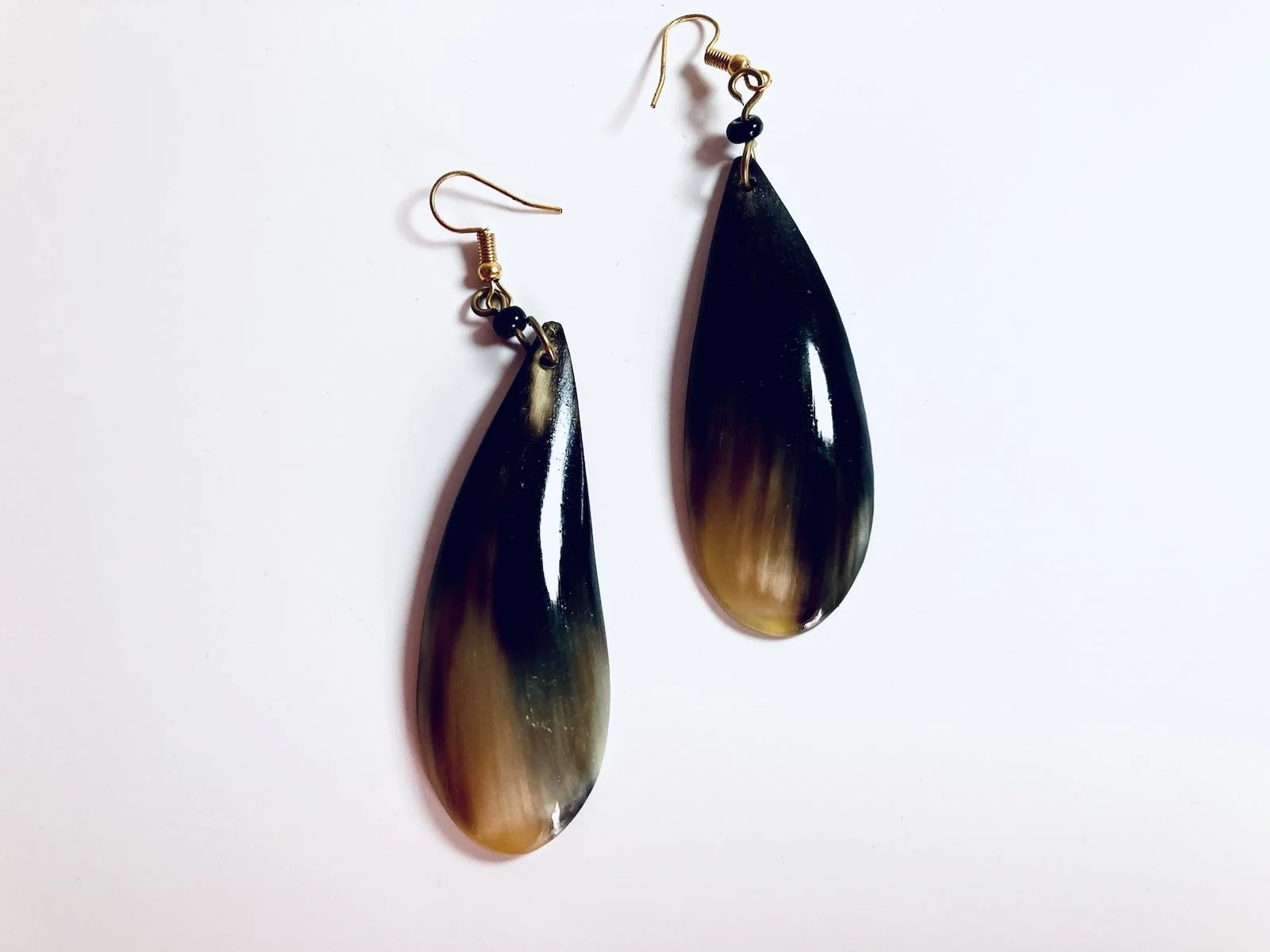 Black and brown pear drop African ethnic earrings 1.1  Style Me African