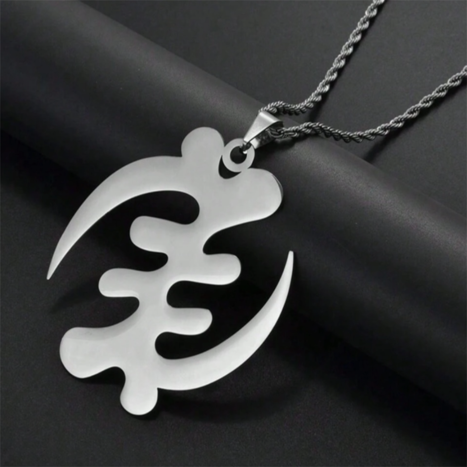 Men’s oversize Silver Gye Nyame Adinkra Chain