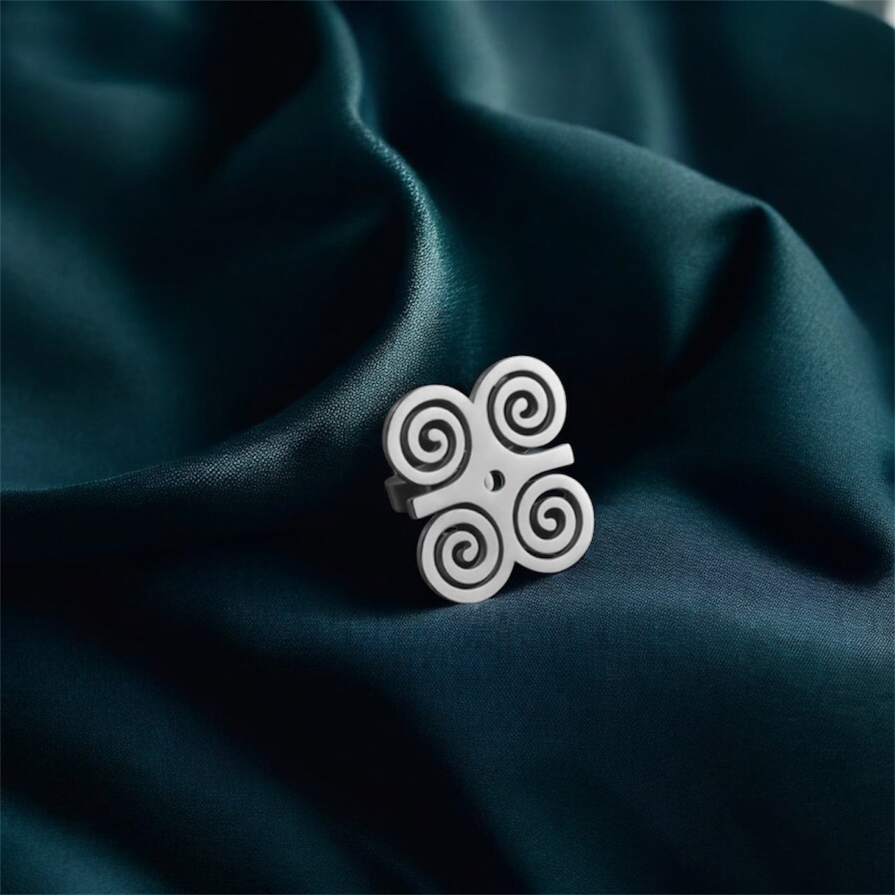 Unisex Silver Dwennimmen Adinkra ring 1.1 - Style Me African.jpeg