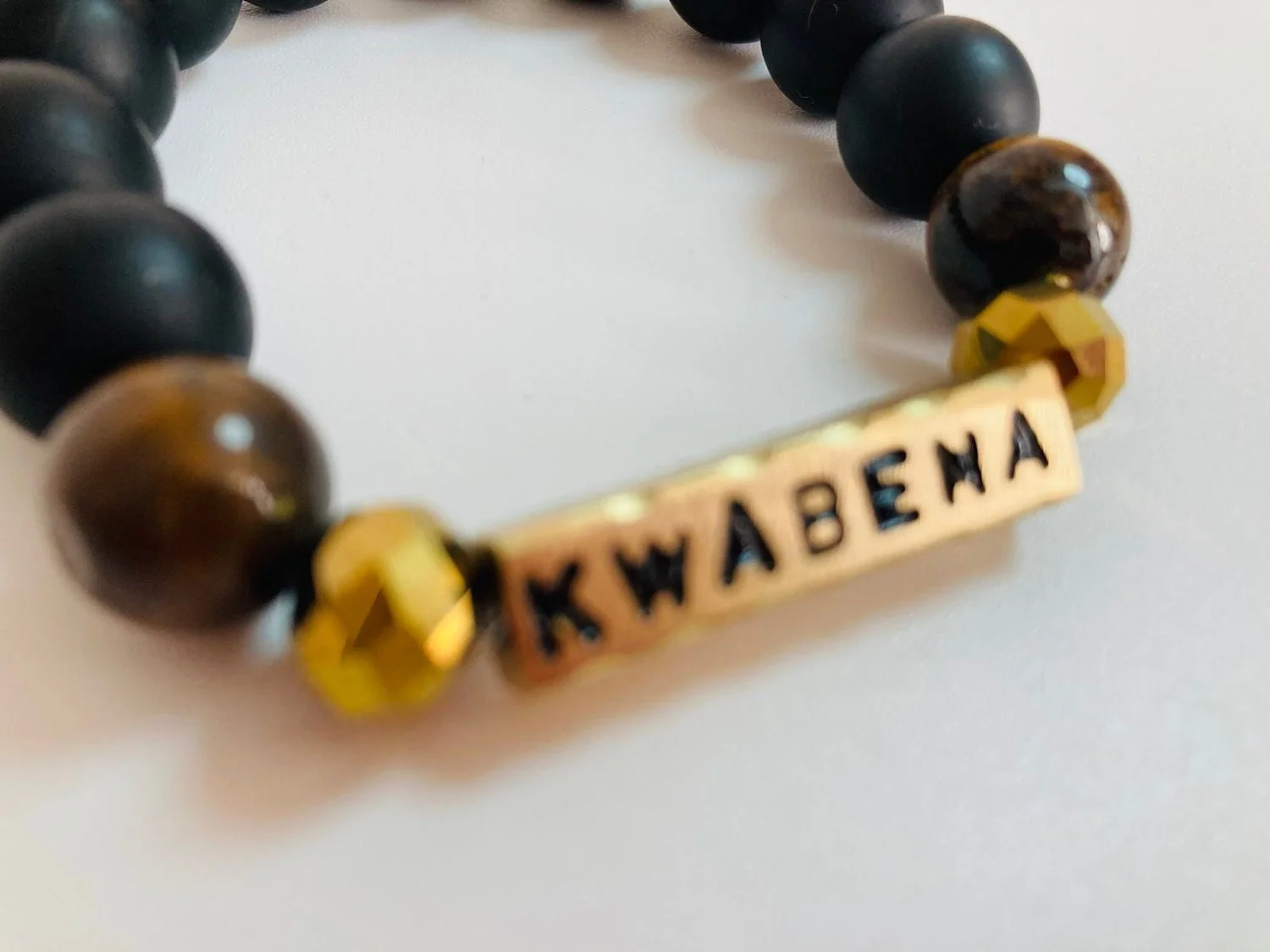 Kwabena Tuesday born glass bead male bracelet 1.2 - Style Me African