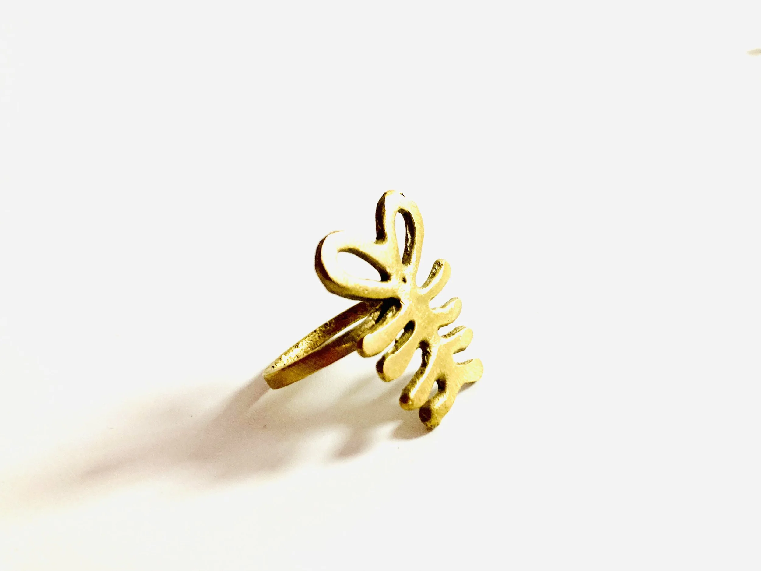 Aya Fern brass Adinkra ring 1.3 Style Me African