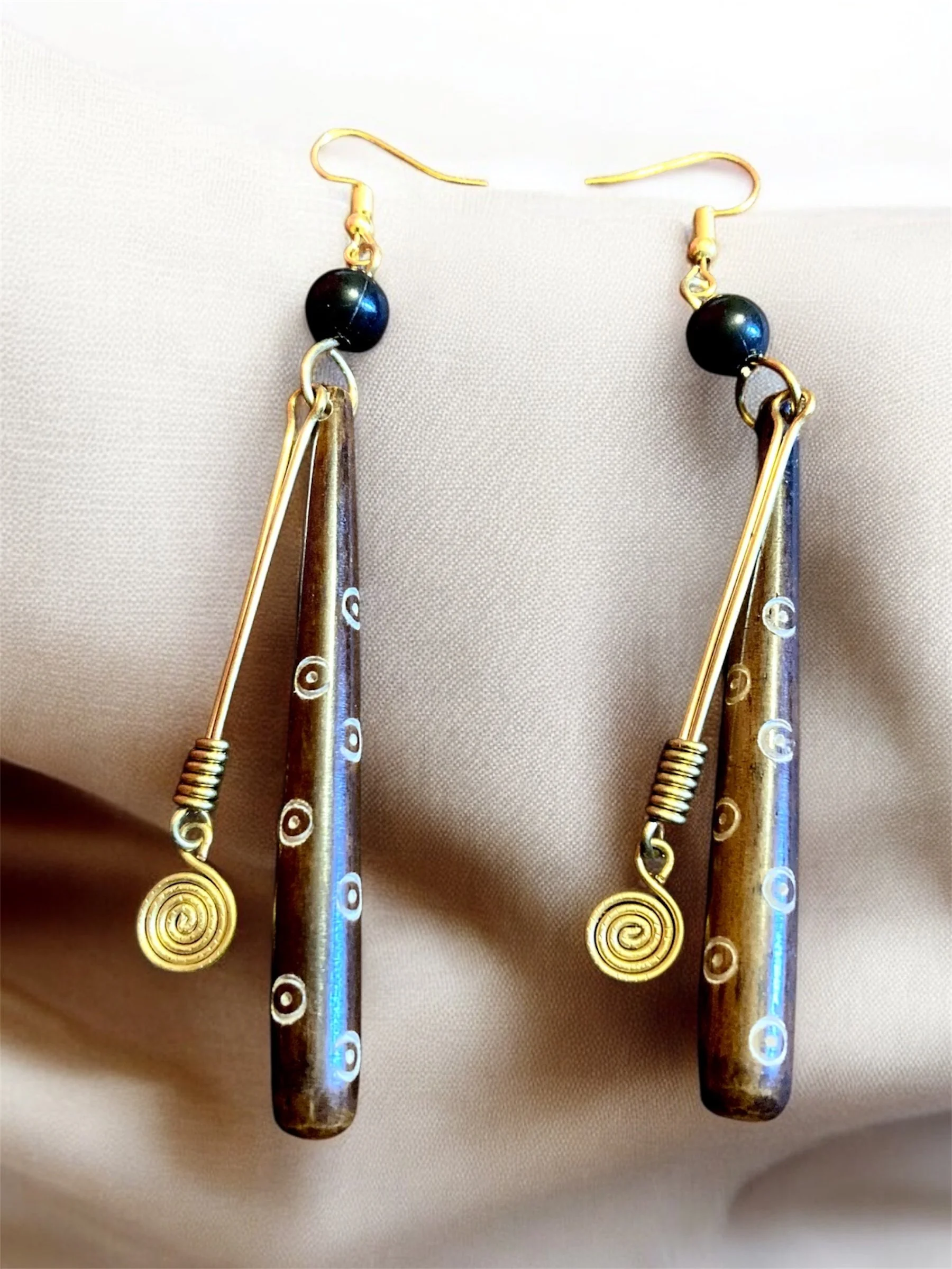 Tribal Print wooden earring 1.1 - Style Me African