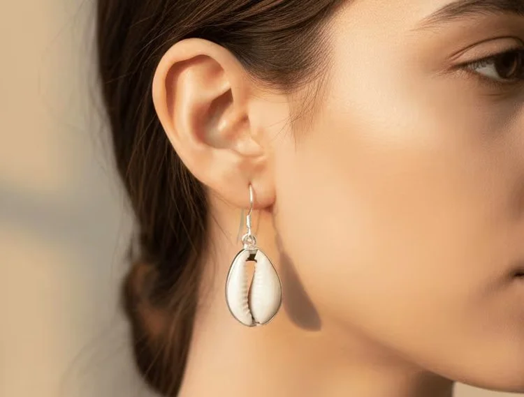 Cowrie pendant earrings 1.1 - Style Me African