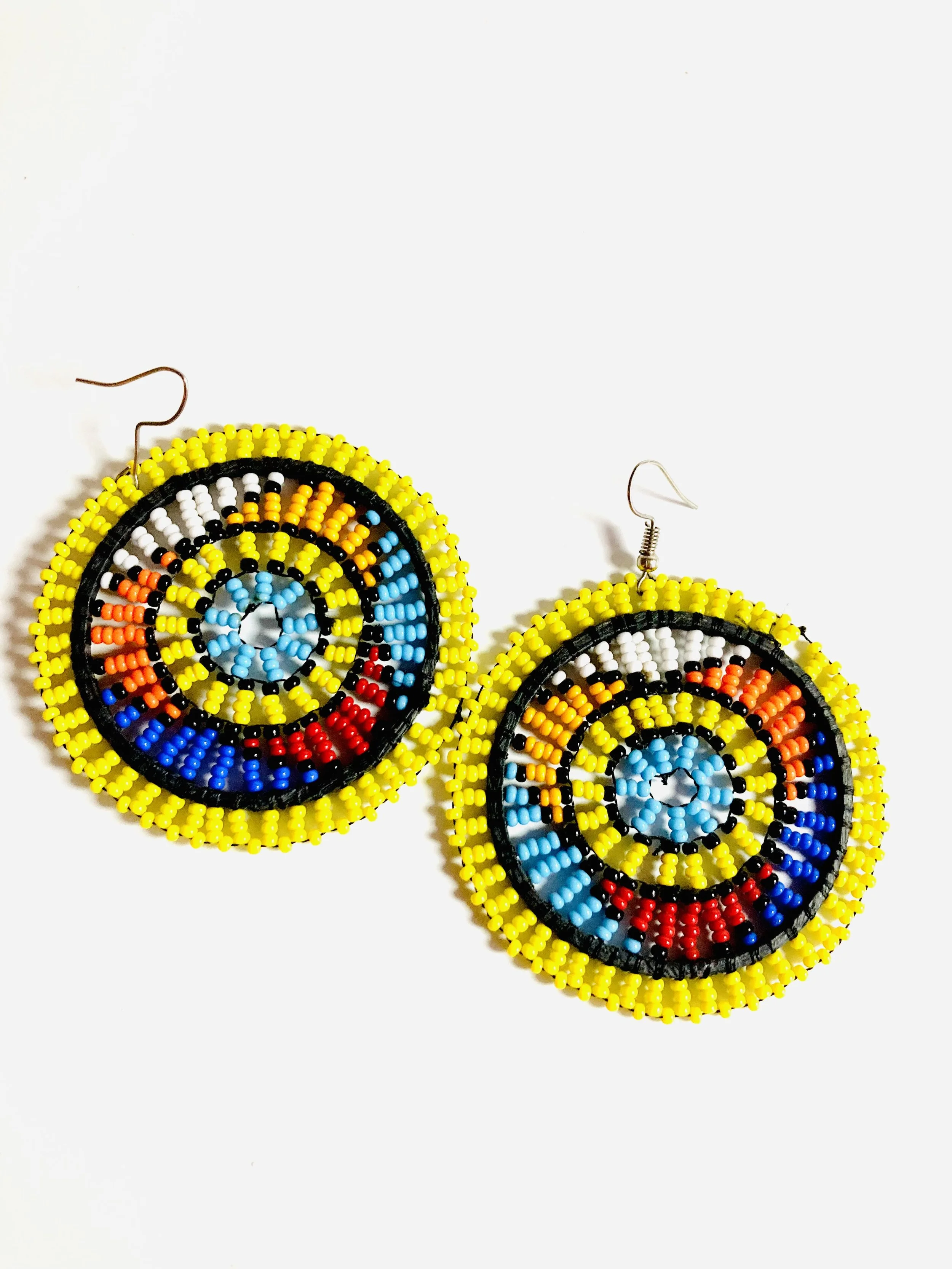 Yellow beaded earrings 1.1 - Style Me African