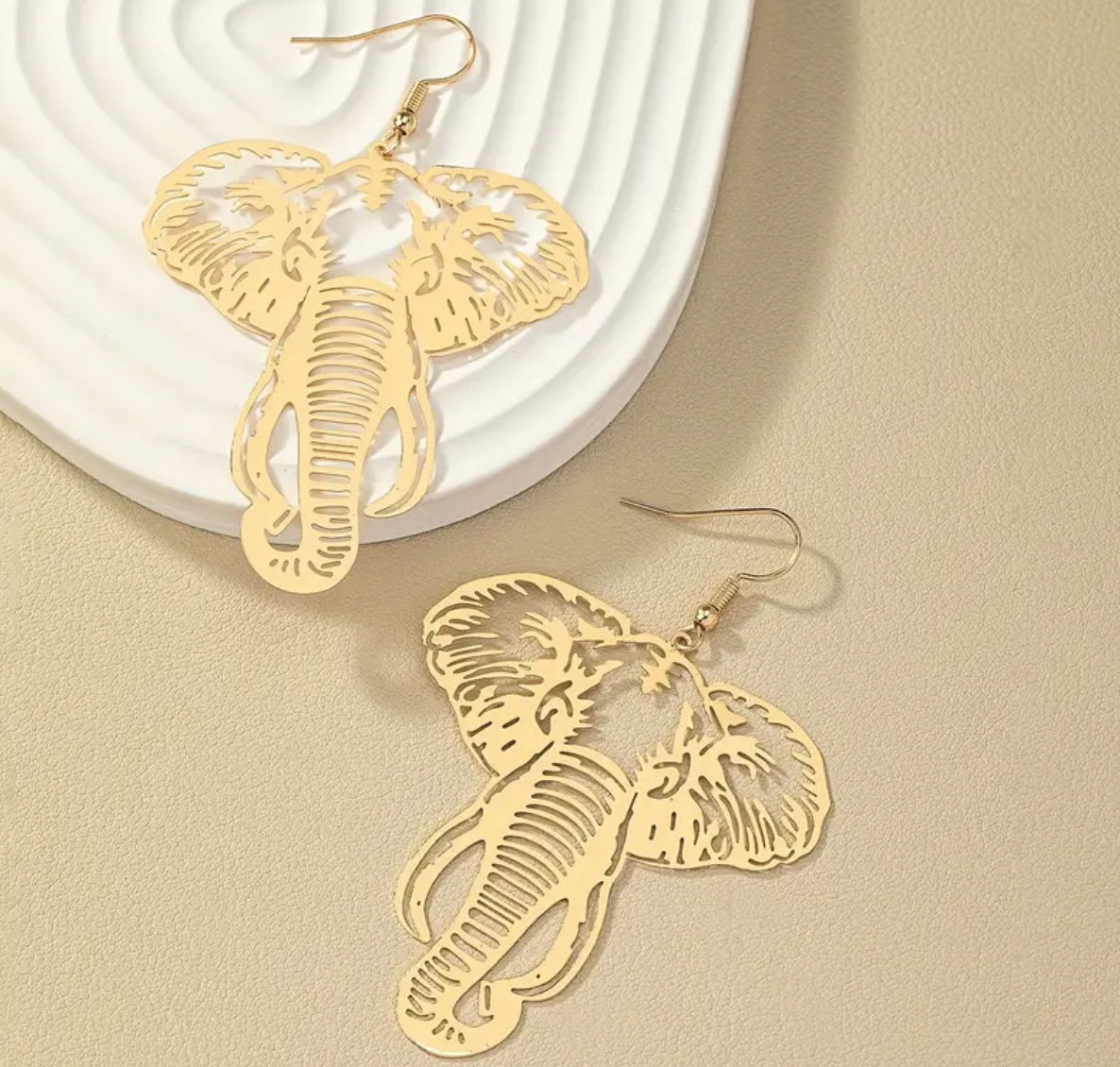 Gold Safari Elephant Earrings 1.3 - Style Me African.png