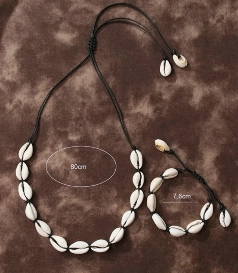Cowrie Necklace and bracelet set 1.2 - Style Me African