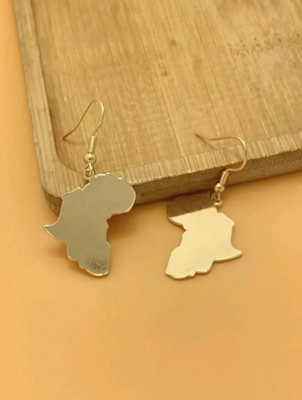 Mini Gold Africa map earrings 1.4 - Style Me African.png