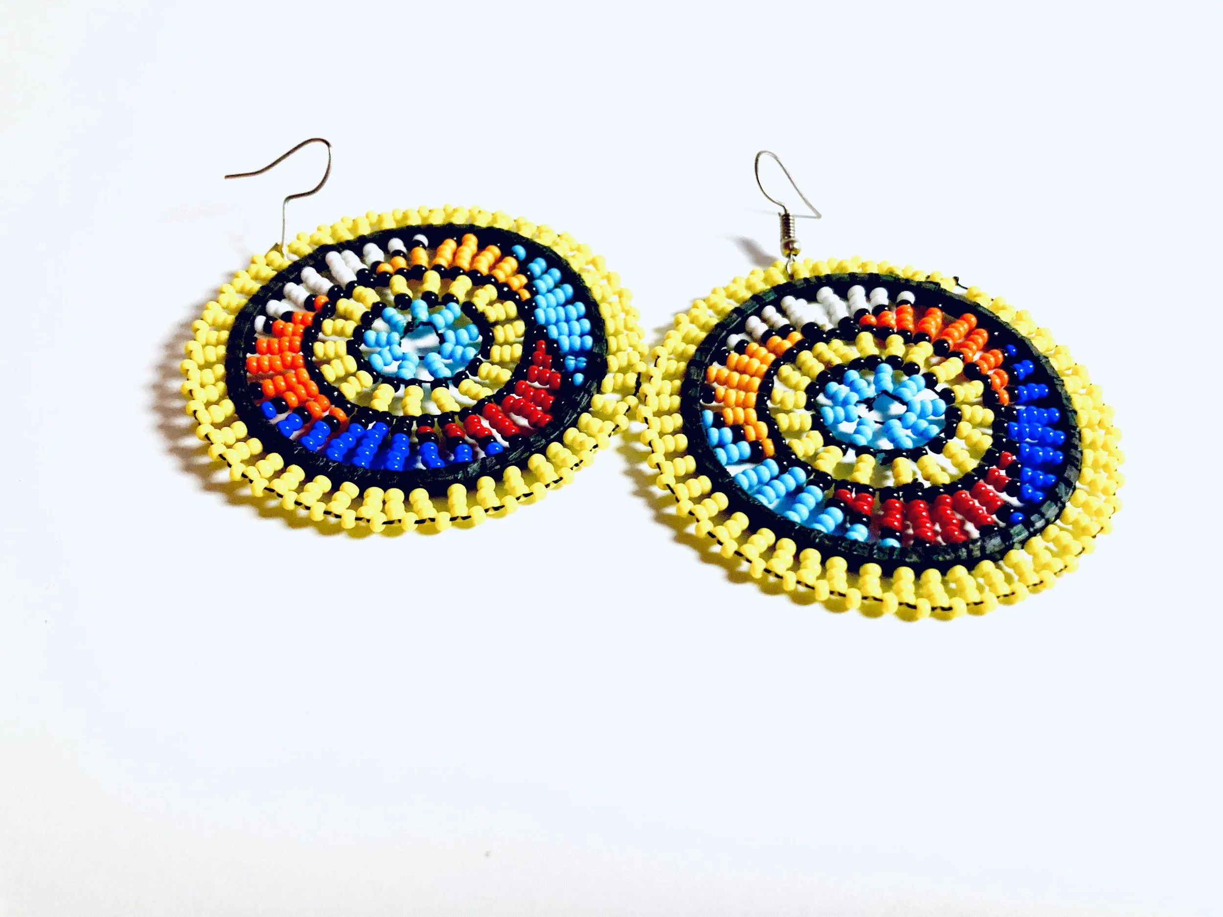 Yellow beaded earrings 1.3 - Style Me African
