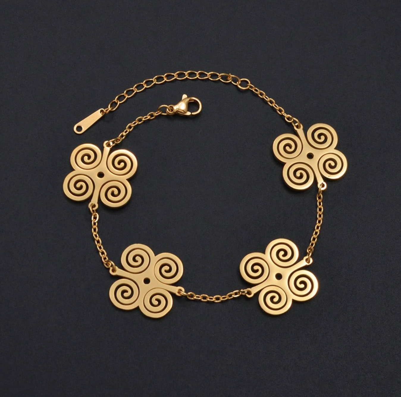 Gold Dwennimmen Adinkra bracelet 1.2 - Style Me African.png