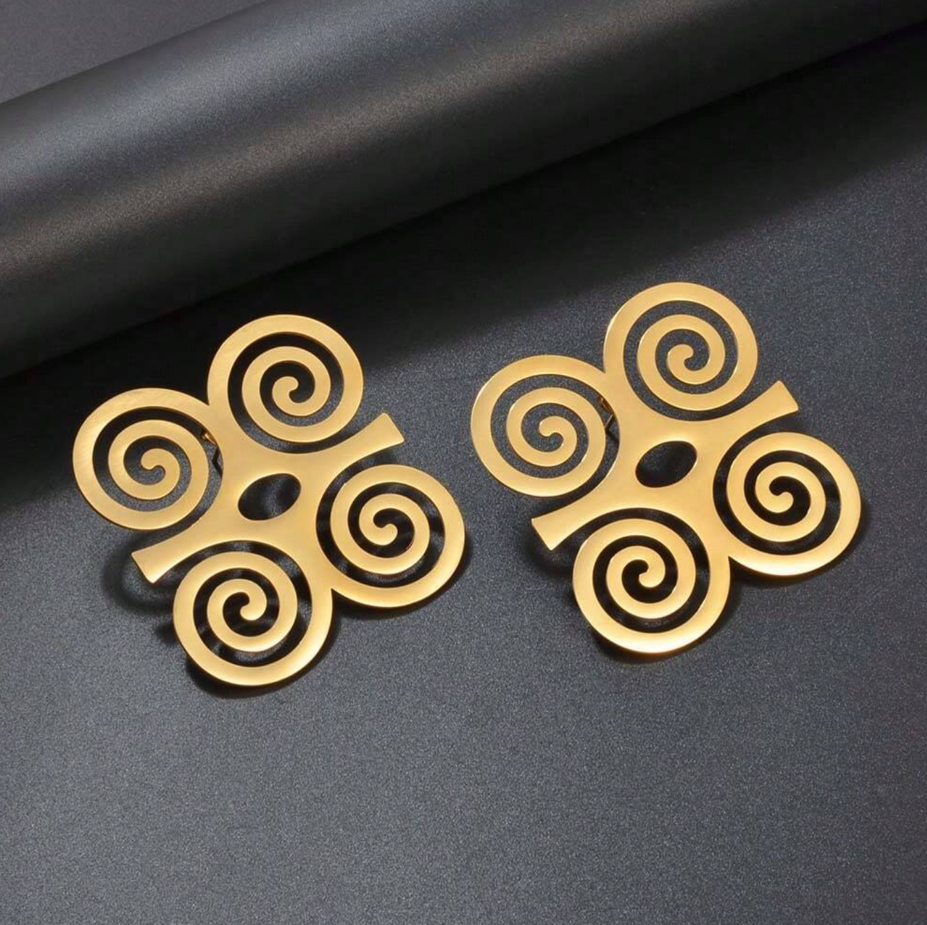 Gold Dwennimmen Adinkra Earrings 1.1 - Style Me African.png