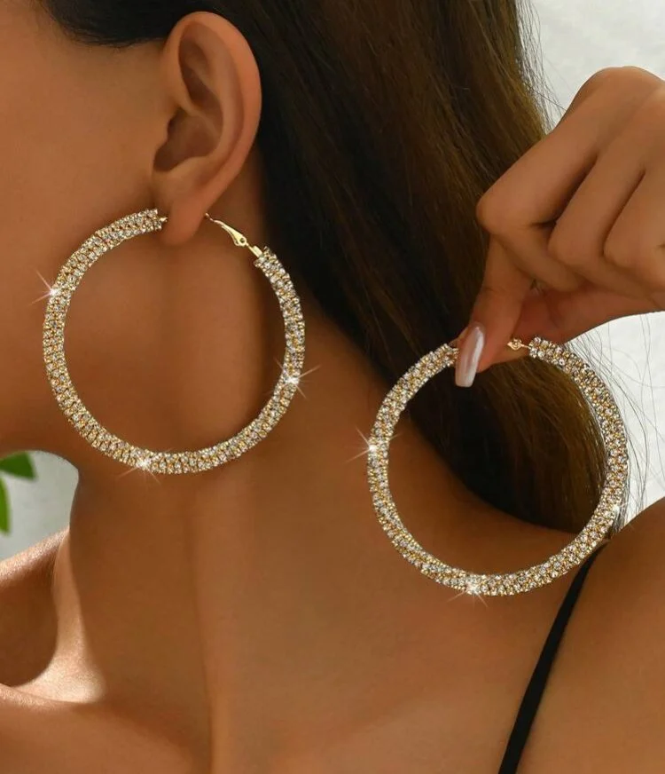 Gold diamanté hoop earrings. 1.1 - Style Me African.jpeg