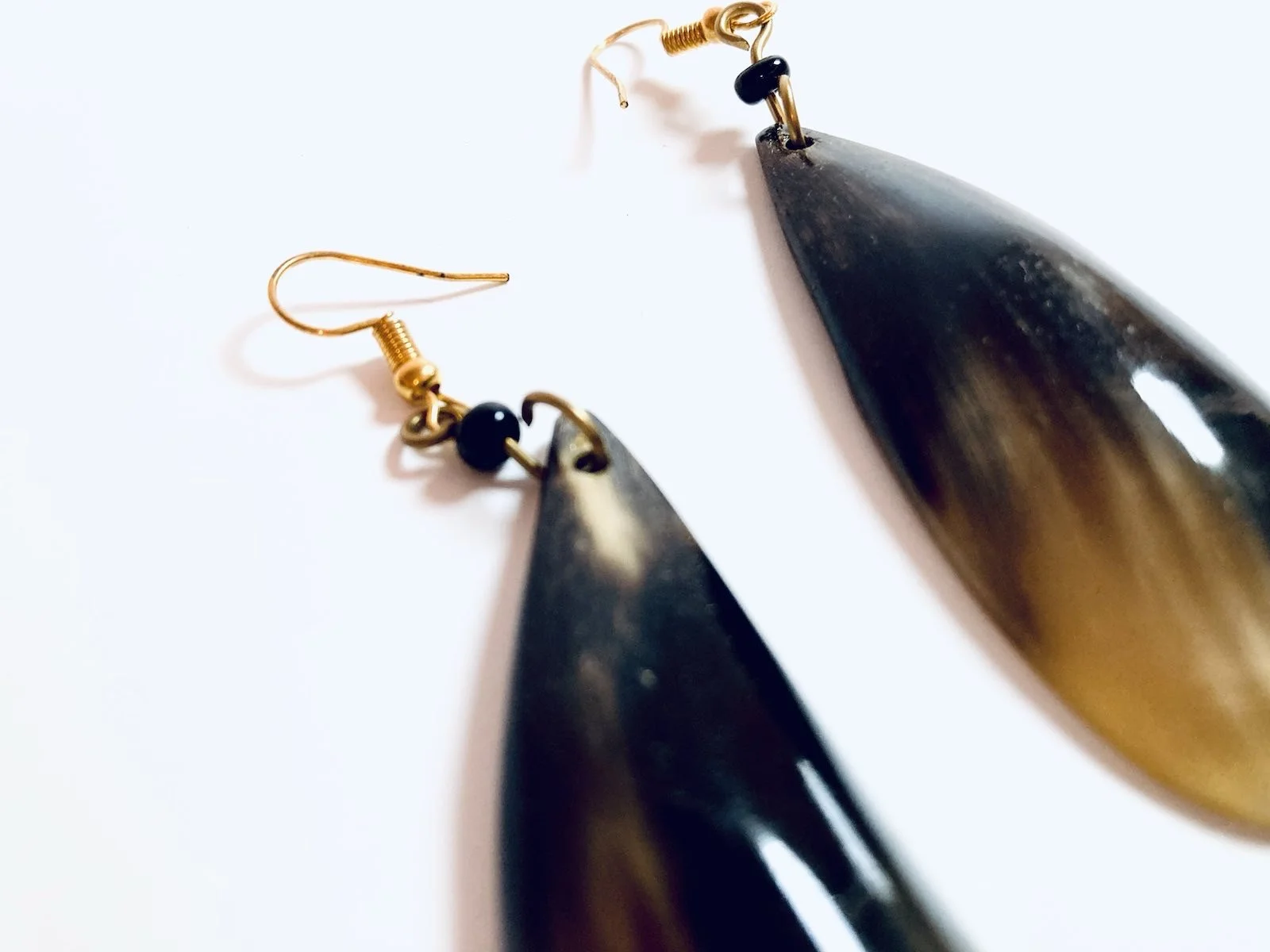 Black and brown pear drop African ethnic earrings 1.4  Style Me African