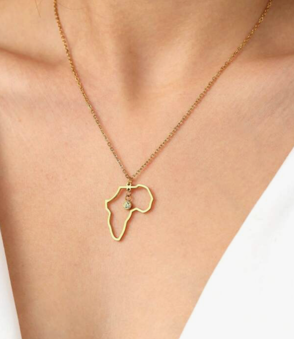 Women’s Gold Africa map diamanté necklace 1.2 -Style Me African.png