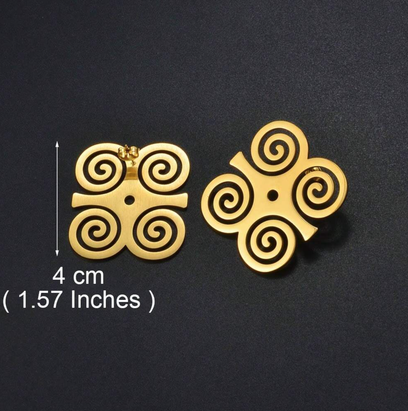 Gold Dwennimmen Adinkra Earrings 1.4 - Style Me African.png