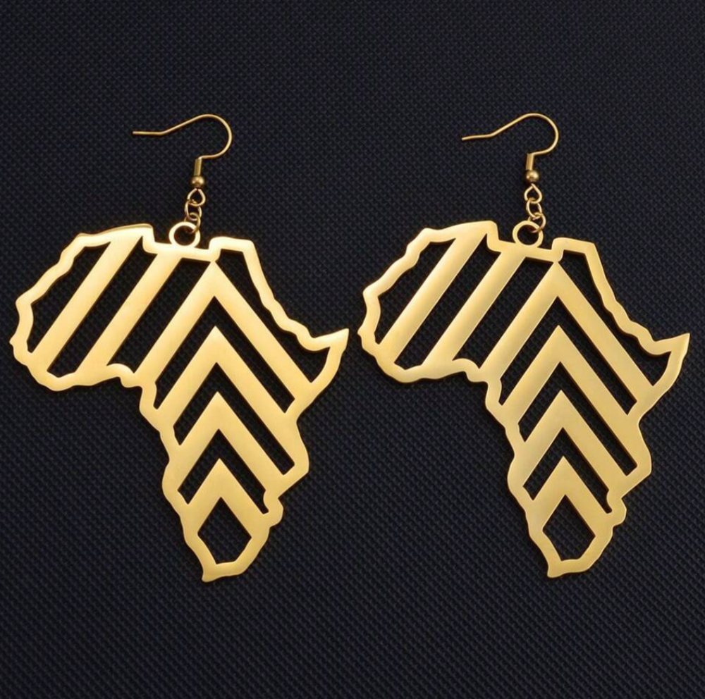 Oversize Gold Africa Map Earrings 1.1 - Style Me African.png