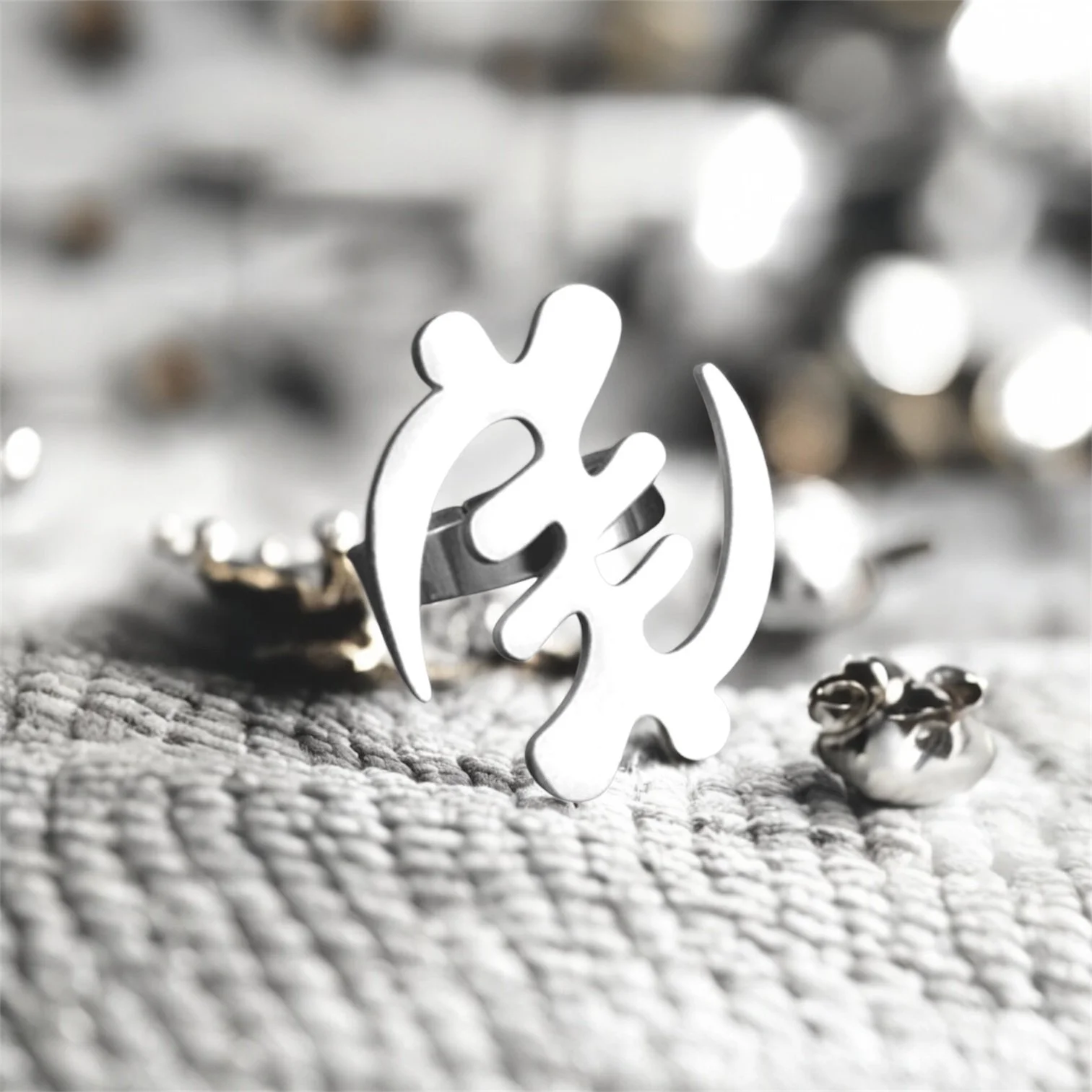 Unisex Silver Gye Nyame Adinkra Ring 1.4 - Style Me African.jpeg