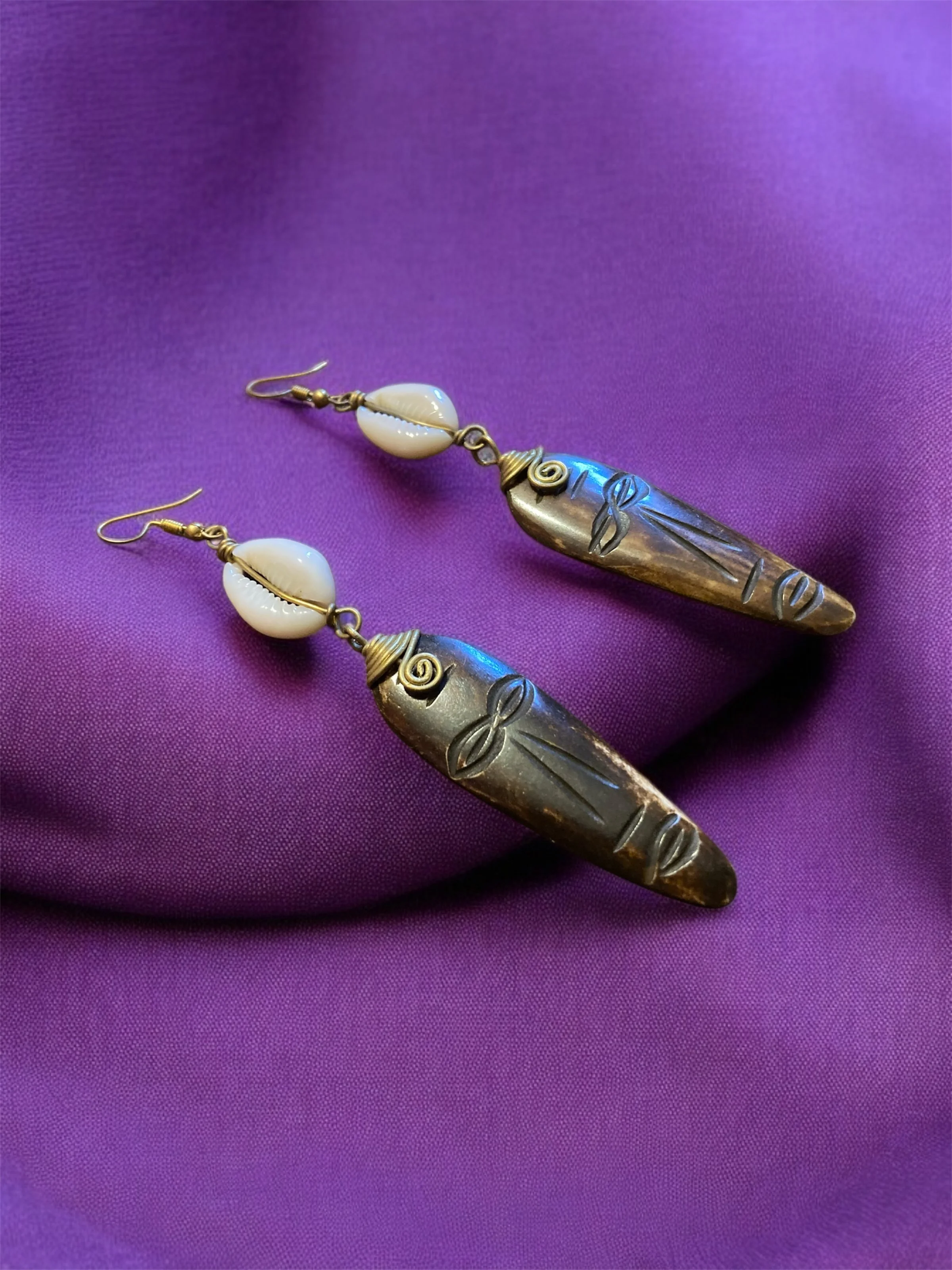 African mask wooden earrings 1.6 - Style Me African