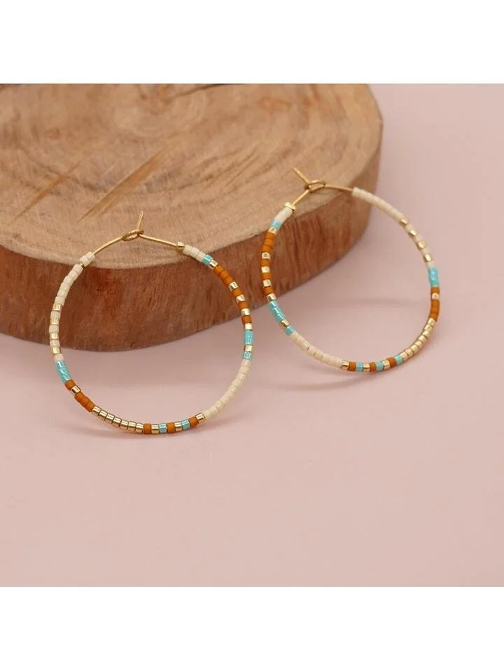 Beaded hoop earrings 1.1 - Style Me African