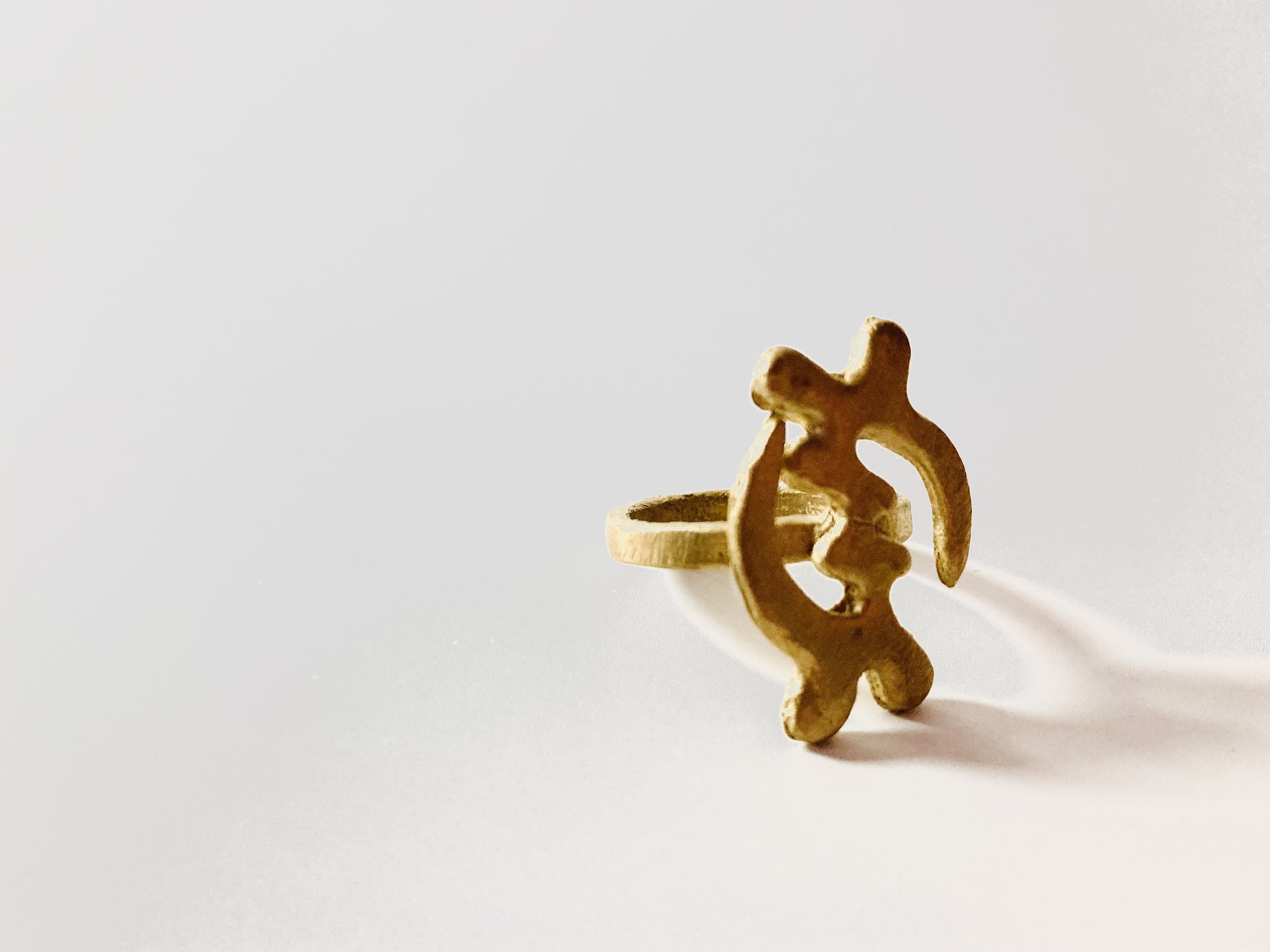 Gye Nyame brass Adinkra ring 1.3 - Style Me African