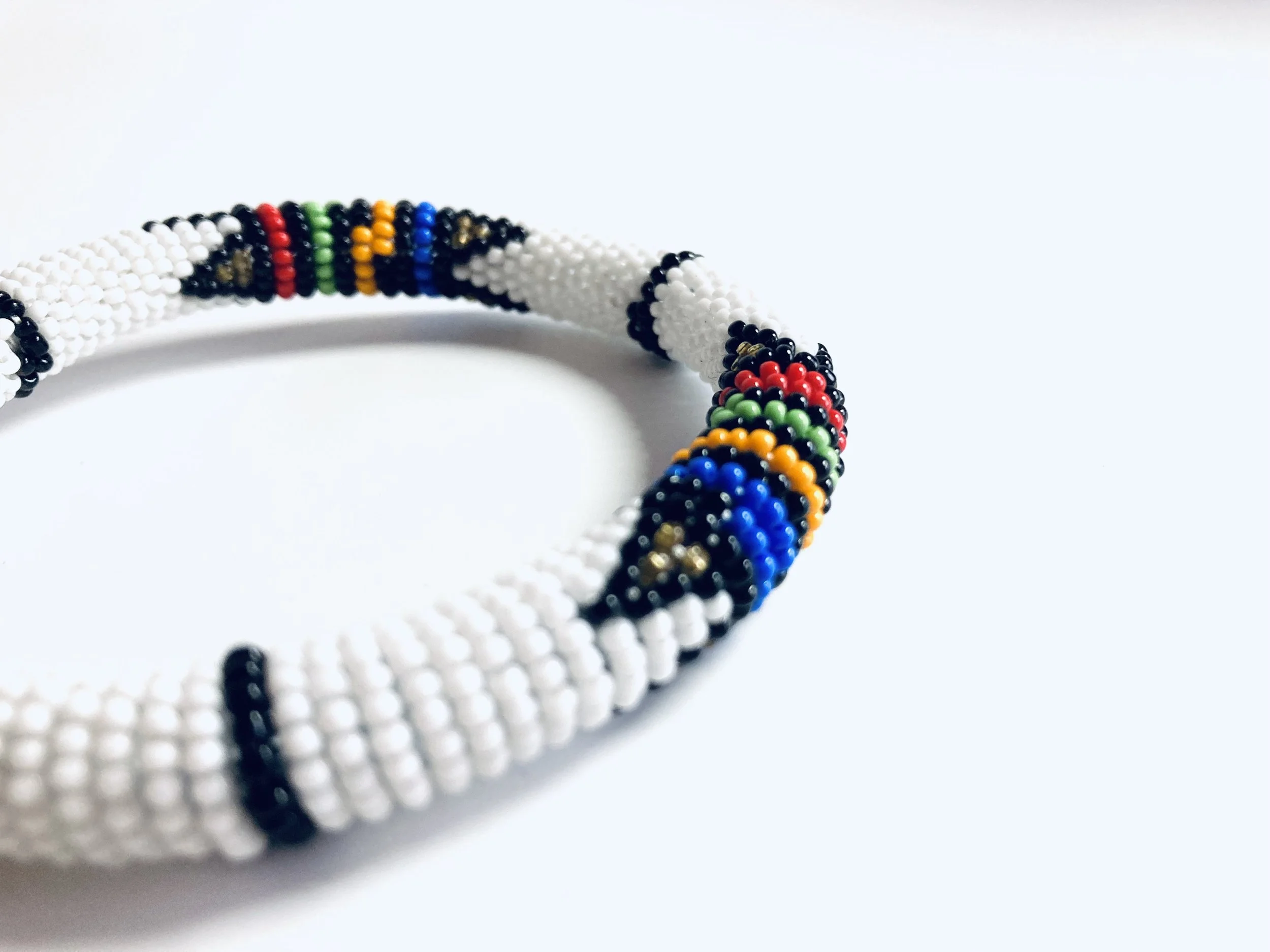 White maasai beaded bracelet 1.5 - style me african