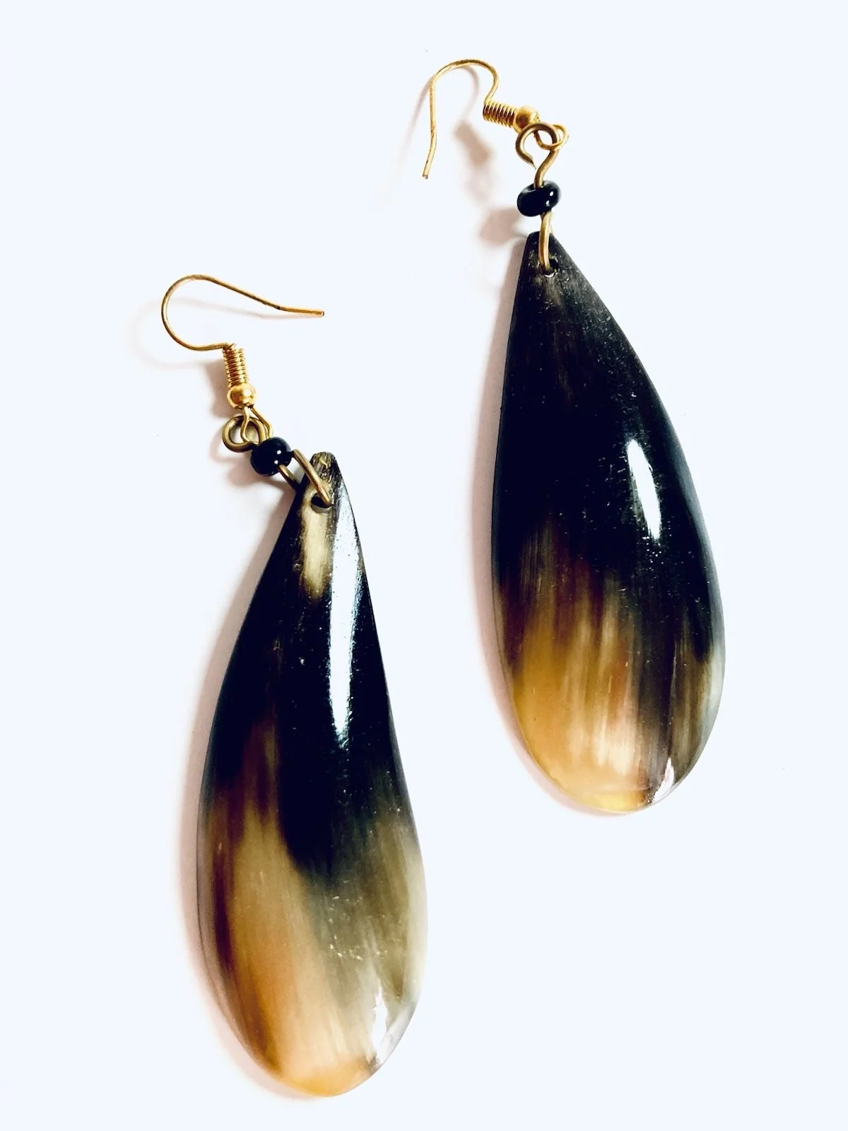Black and brown pear drop African ethnic earrings 1.3  Style Me African
