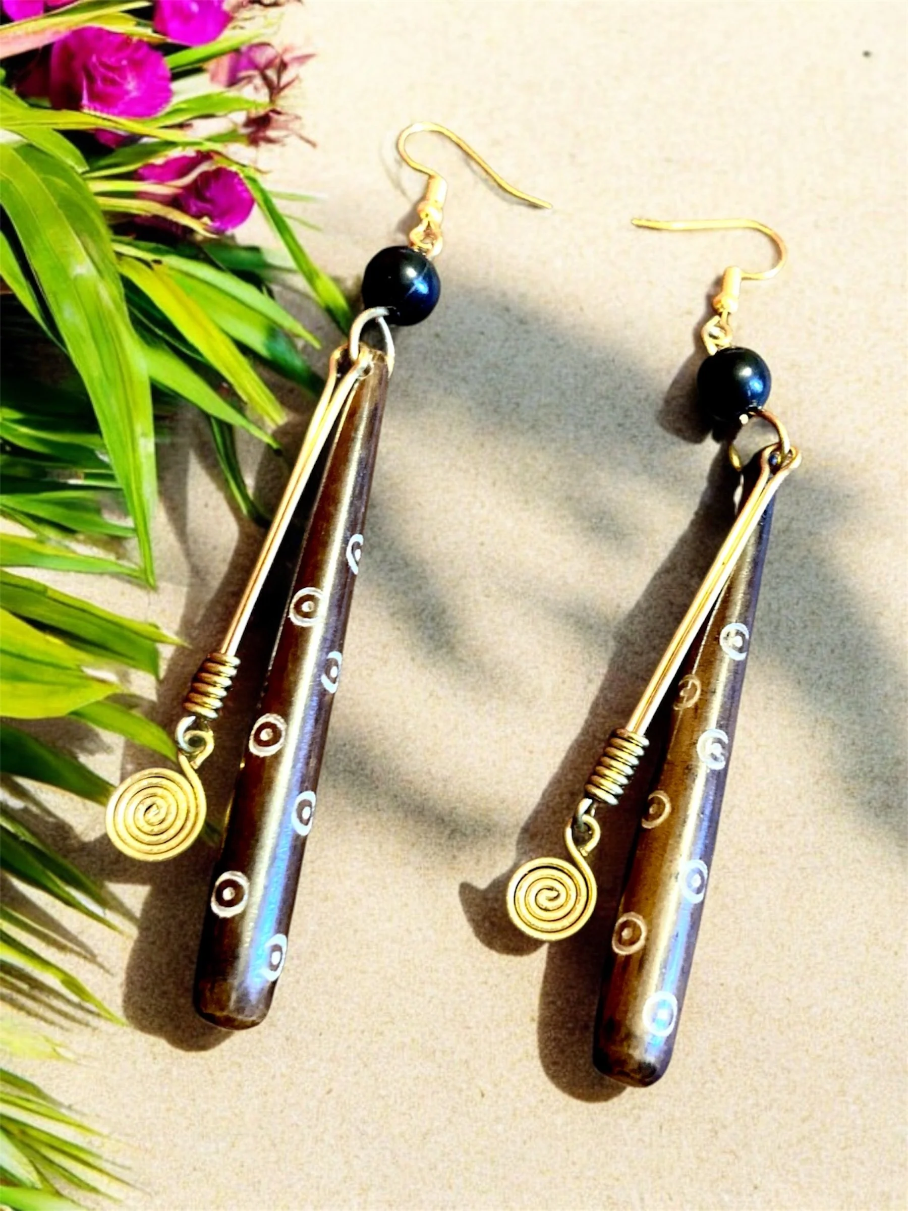 Tribal Print wooden earring 1.4 - Style Me African