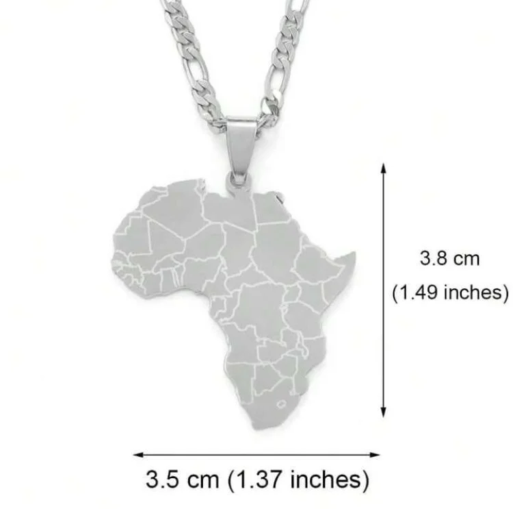 Men’s silver Africa map pendant chain 1.3 - Style Me African.jpeg