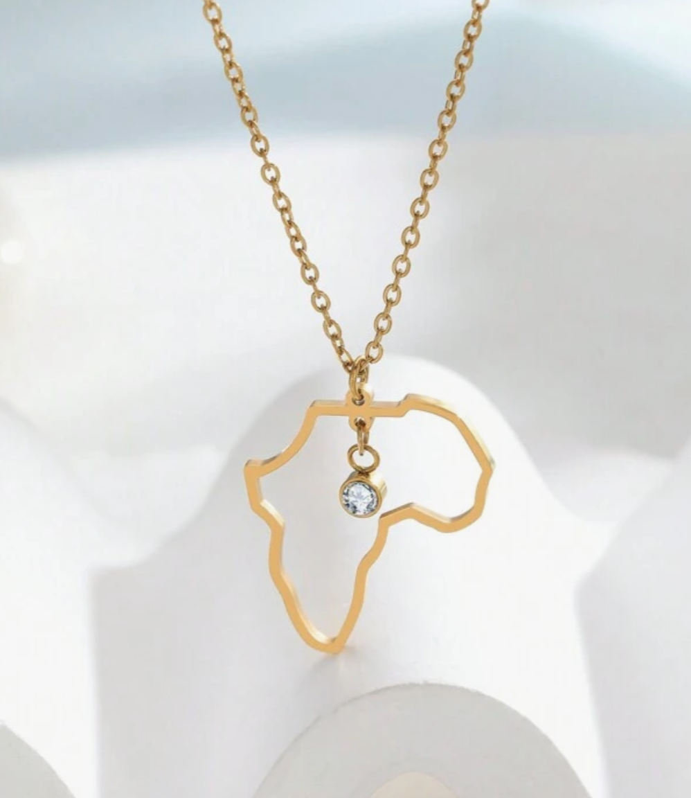 Women’s Gold Africa map diamanté necklace 1.3 -Style Me African.png