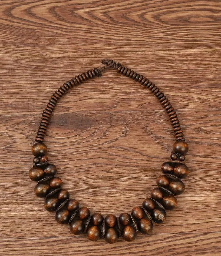Wood effect bead necklace 1.2 - Style Me African