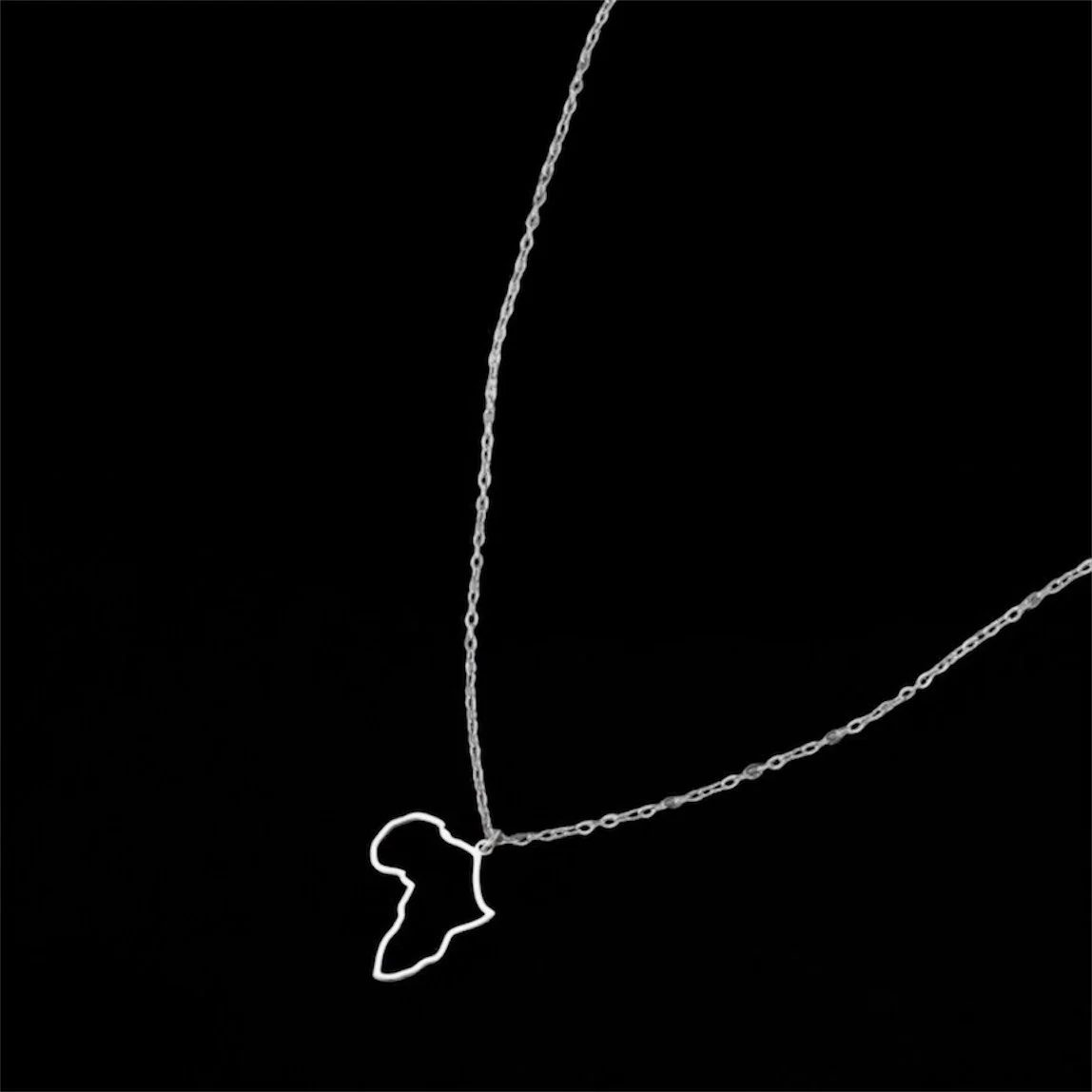 Silver Africa Map Stencil Necklace 1.4 - Style Me African.jpg