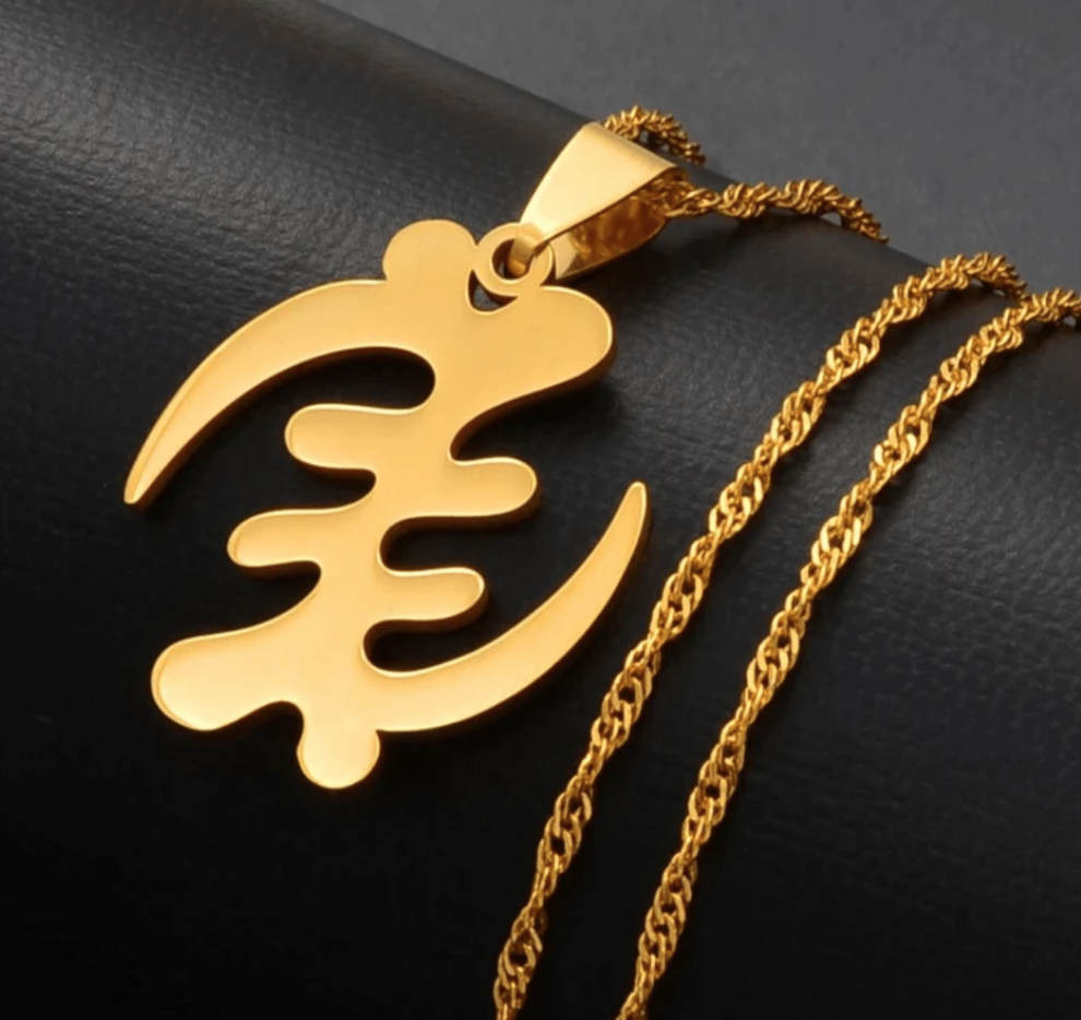 Gold Gye Nyame Adinkra Necklace 1.2 - Style Me African.png
