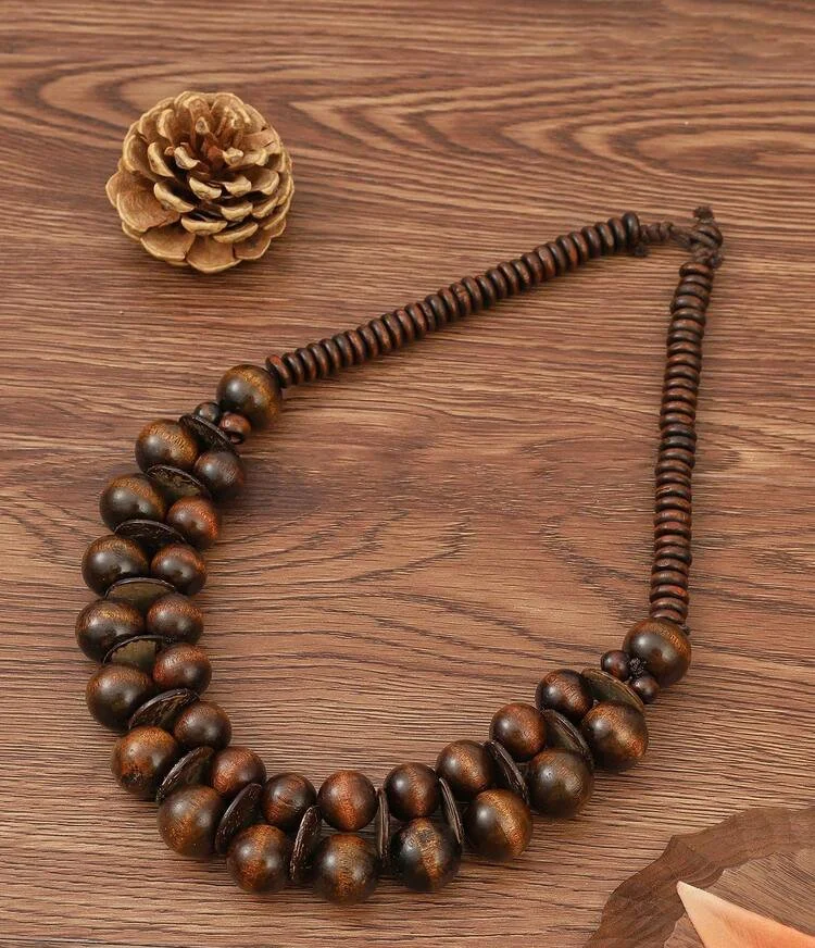 Wood effect bead necklace 1.1 - Style Me African