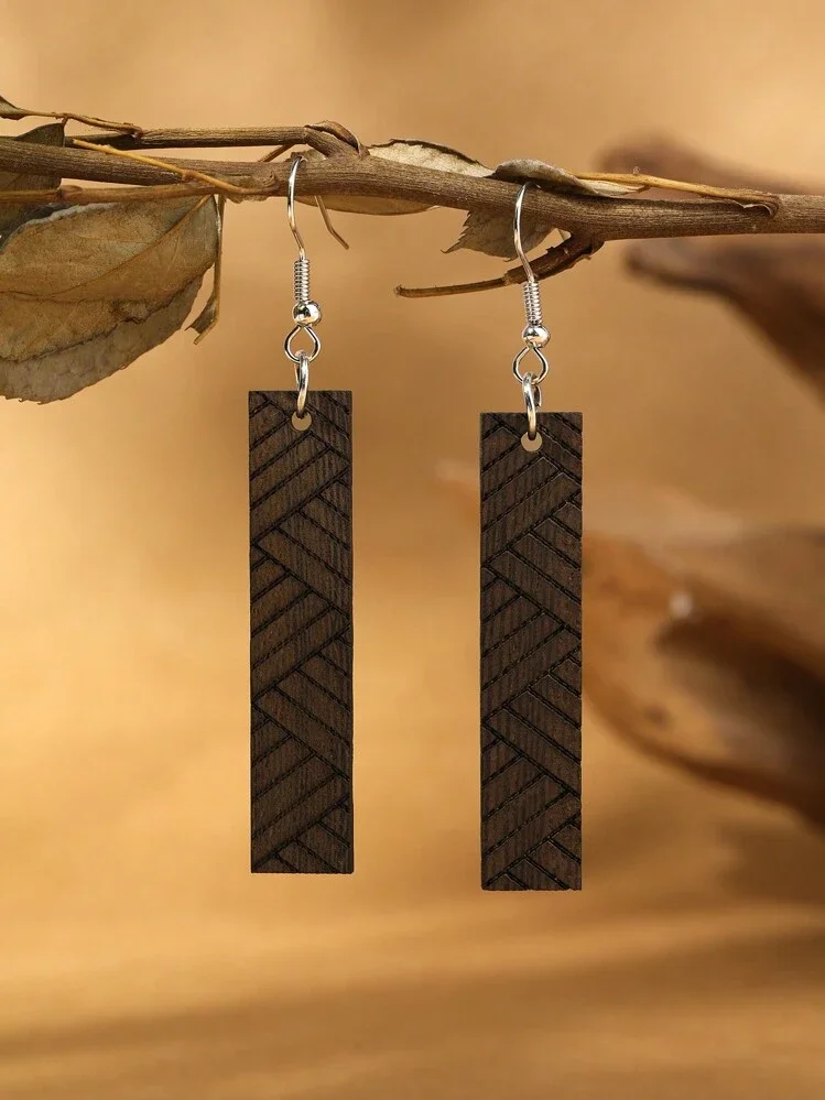 Wooden tribal earrings 1.1 - Style Me African