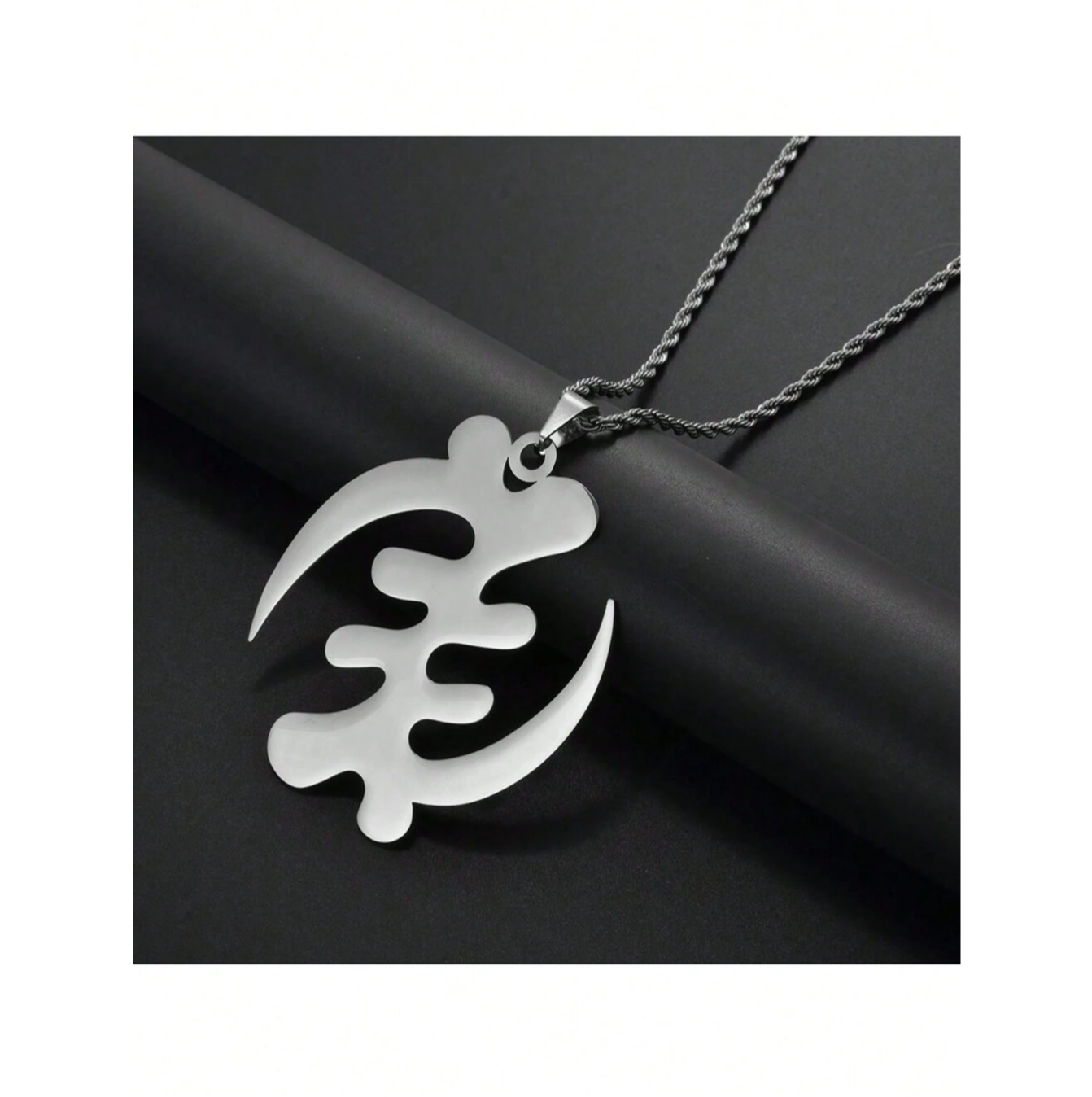 Men’s oversize Silver Gye Nyame Adinkra Chain 1.3 - Style Me African.png
