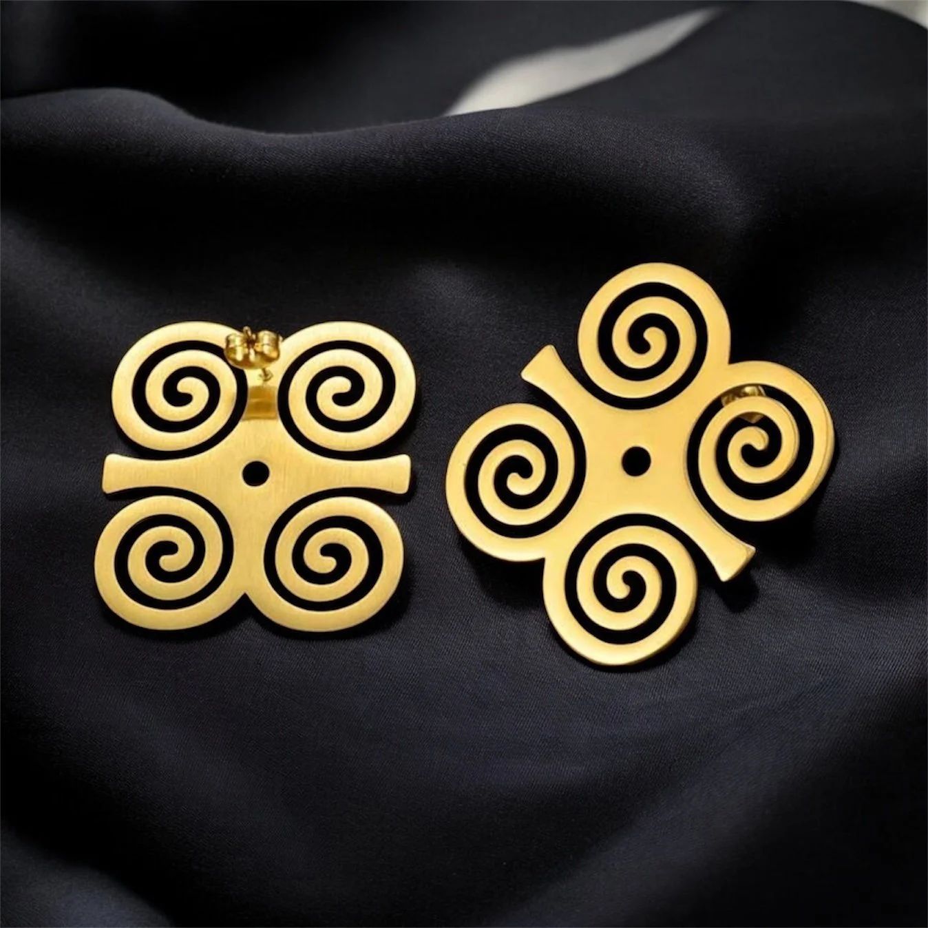 Gold Dwennimmen Adinkra Earrings 1.2 - Style Me African.jpeg