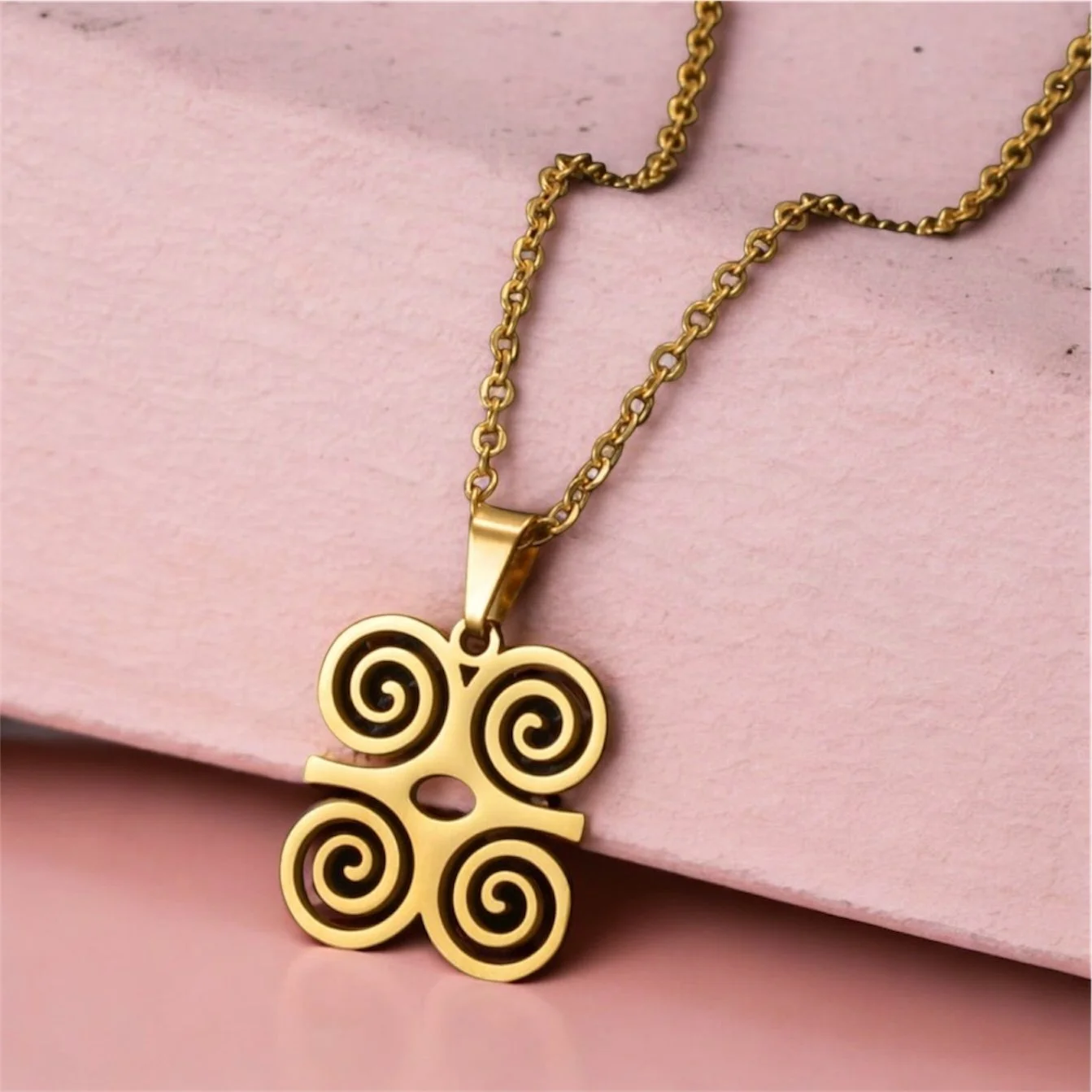 Women’s Gold Dwennimmen Adinkra necklace 1.3 - Style Me African.jpeg