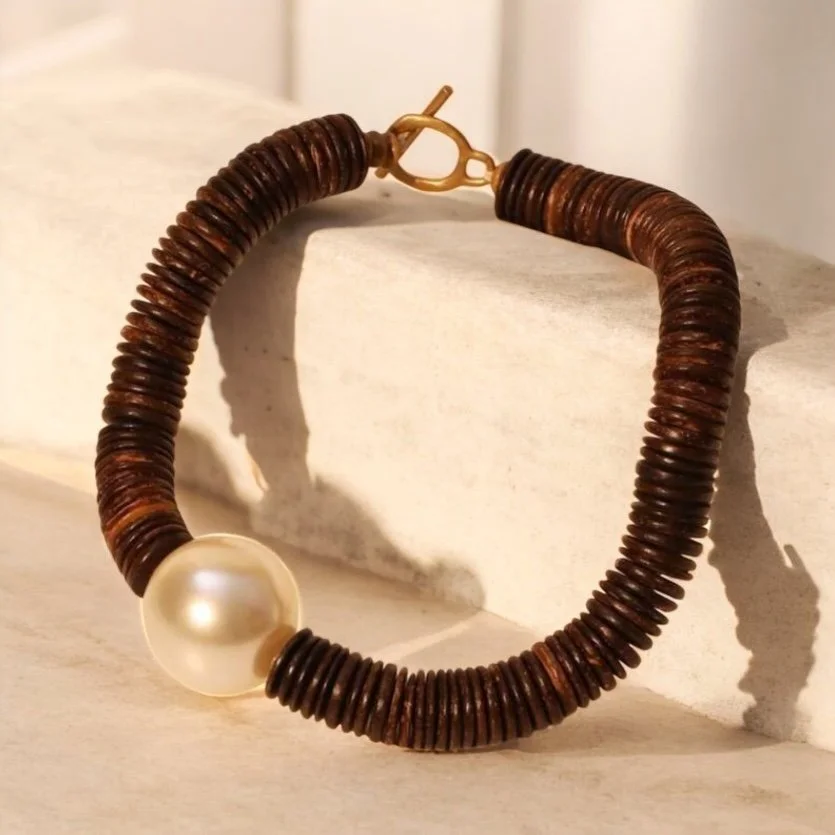 Wooden pearl choker Necklace 1.2 - Style Me African